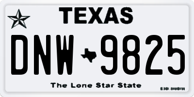 TX license plate DNW9825