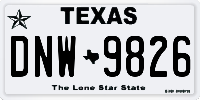TX license plate DNW9826