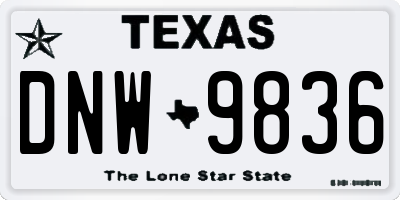 TX license plate DNW9836