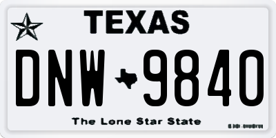TX license plate DNW9840