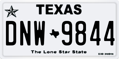 TX license plate DNW9844
