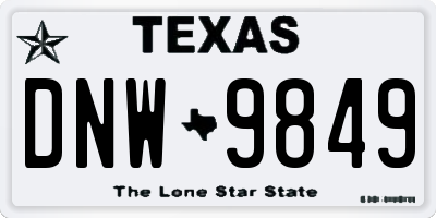 TX license plate DNW9849