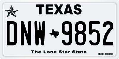 TX license plate DNW9852