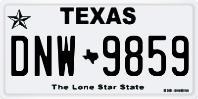 TX license plate DNW9859
