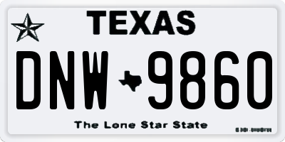 TX license plate DNW9860