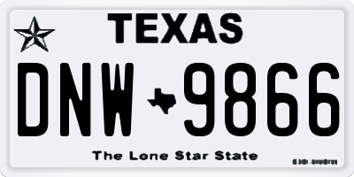 TX license plate DNW9866