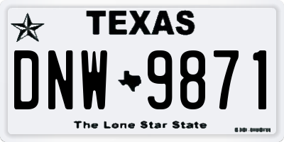 TX license plate DNW9871