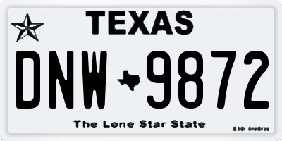 TX license plate DNW9872