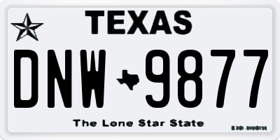 TX license plate DNW9877