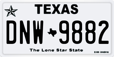 TX license plate DNW9882