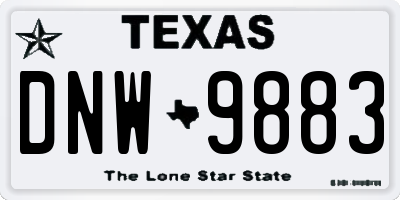 TX license plate DNW9883