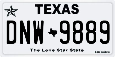 TX license plate DNW9889