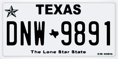 TX license plate DNW9891