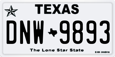 TX license plate DNW9893