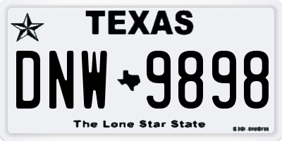 TX license plate DNW9898