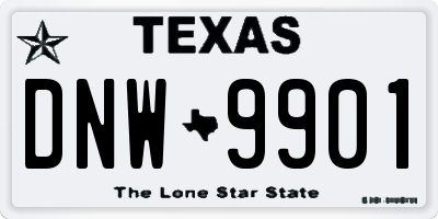 TX license plate DNW9901
