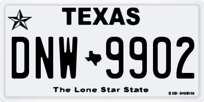 TX license plate DNW9902