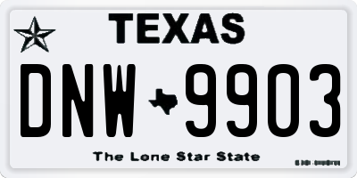 TX license plate DNW9903
