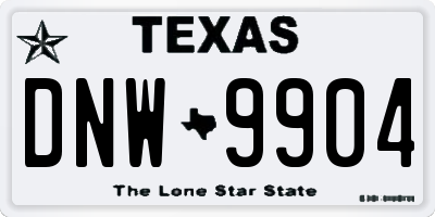 TX license plate DNW9904