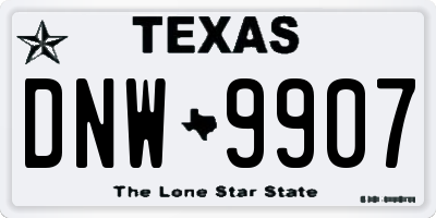 TX license plate DNW9907