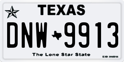 TX license plate DNW9913