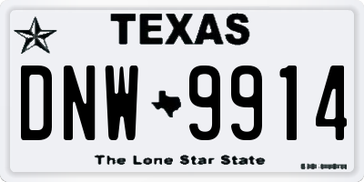 TX license plate DNW9914