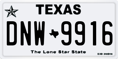 TX license plate DNW9916