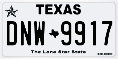 TX license plate DNW9917