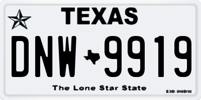 TX license plate DNW9919