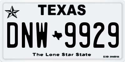 TX license plate DNW9929