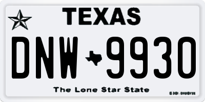 TX license plate DNW9930