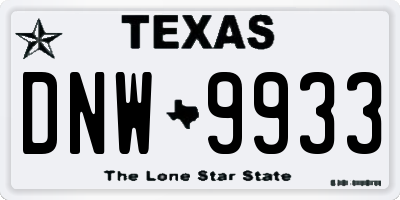 TX license plate DNW9933