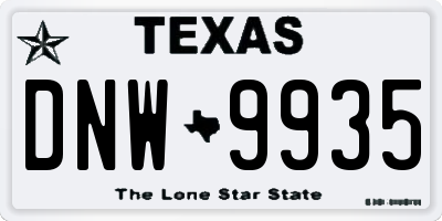 TX license plate DNW9935