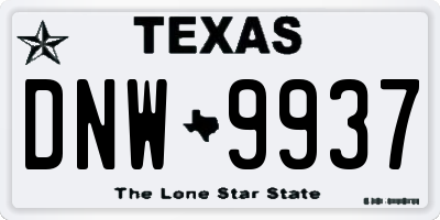 TX license plate DNW9937