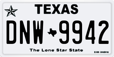 TX license plate DNW9942