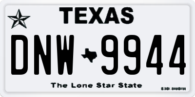 TX license plate DNW9944