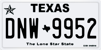 TX license plate DNW9952