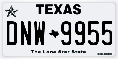 TX license plate DNW9955