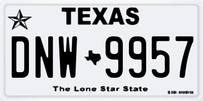 TX license plate DNW9957