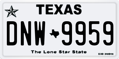 TX license plate DNW9959