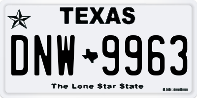 TX license plate DNW9963