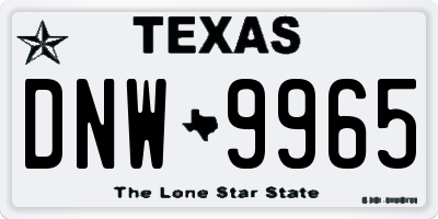 TX license plate DNW9965