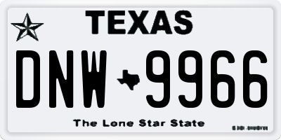TX license plate DNW9966