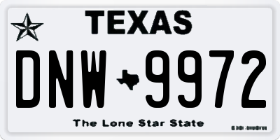 TX license plate DNW9972