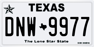 TX license plate DNW9977