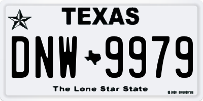TX license plate DNW9979