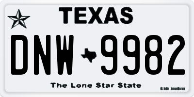 TX license plate DNW9982