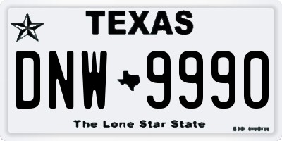 TX license plate DNW9990
