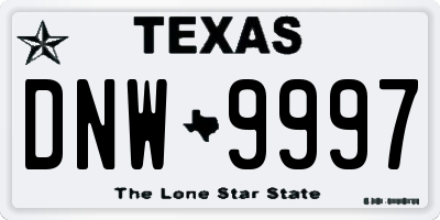 TX license plate DNW9997