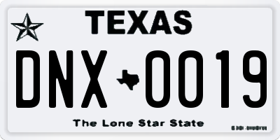 TX license plate DNX0019